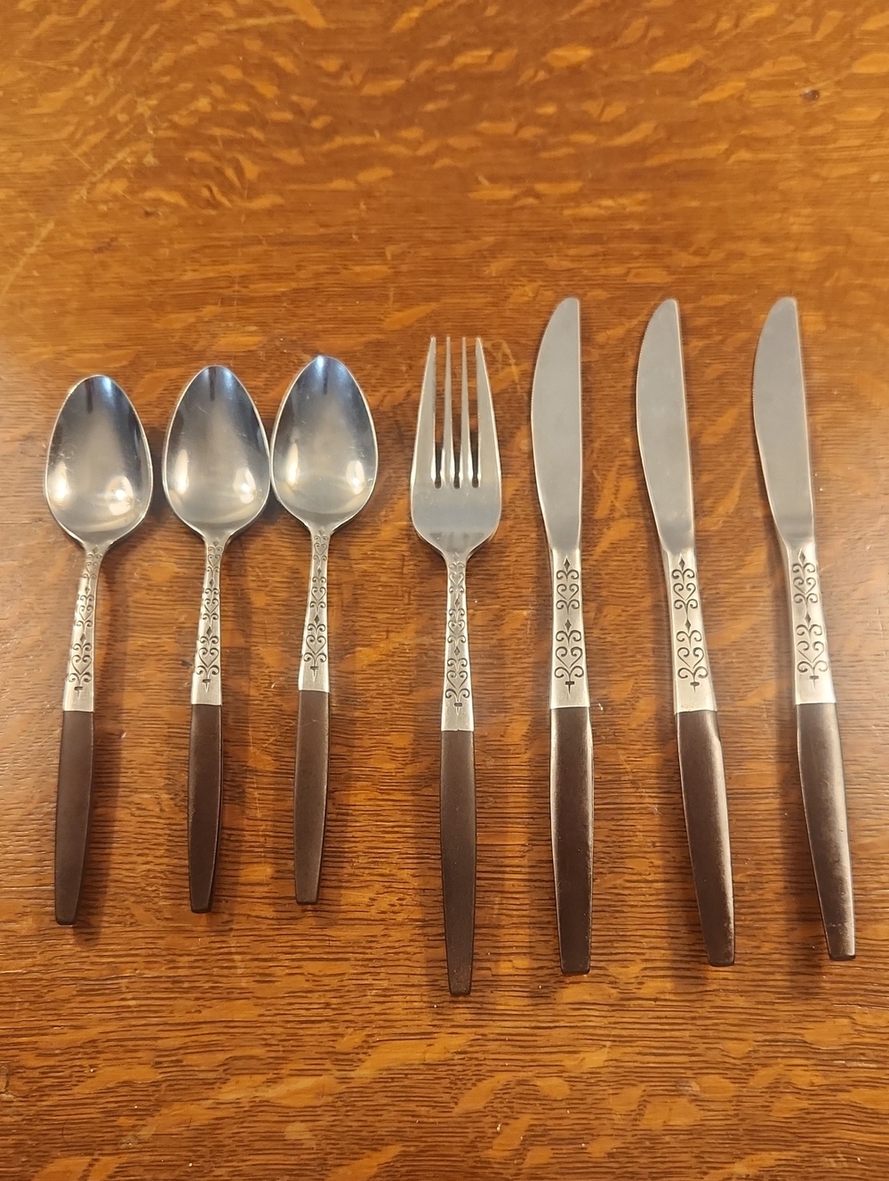 Vintage MCM Interpur Japan INR2 Canoe Hearts Flatware - Individual Pieces